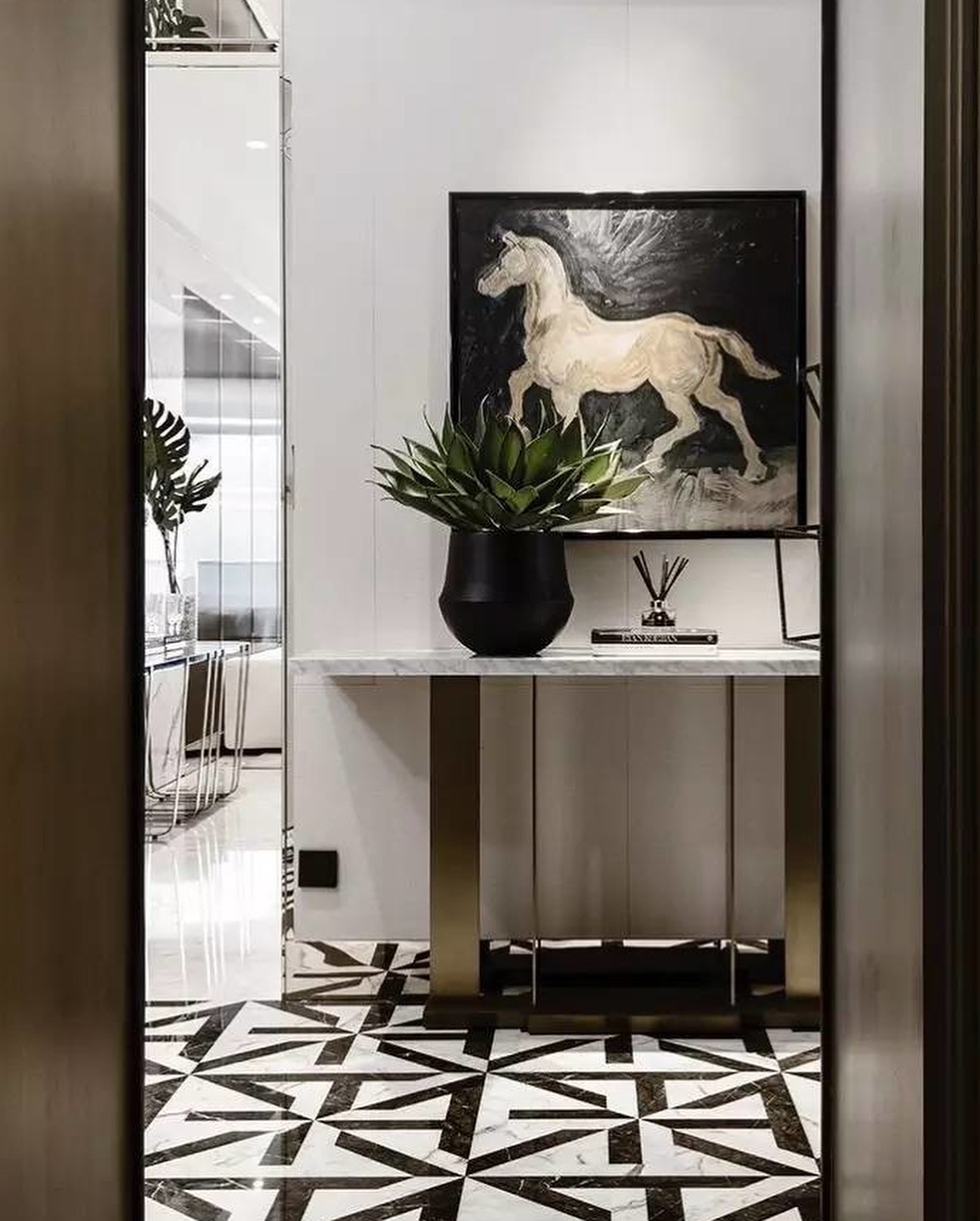 entrance decoration inspired me by its black and white flooring swipe to the right to see the m